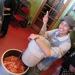 making canned tomatoes at Happy Girl
