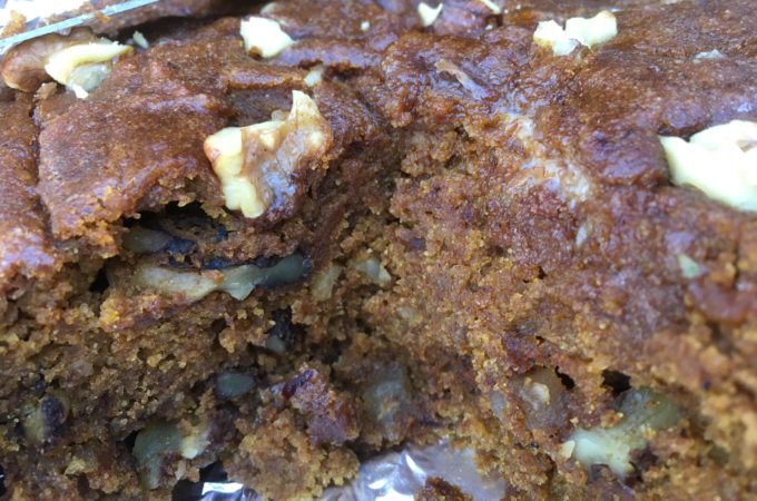 moist pumpkin walnut bread with erythritol