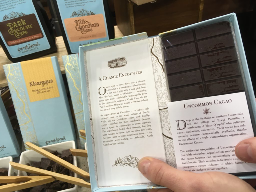 giftable artisan chocolate bars by French Broad