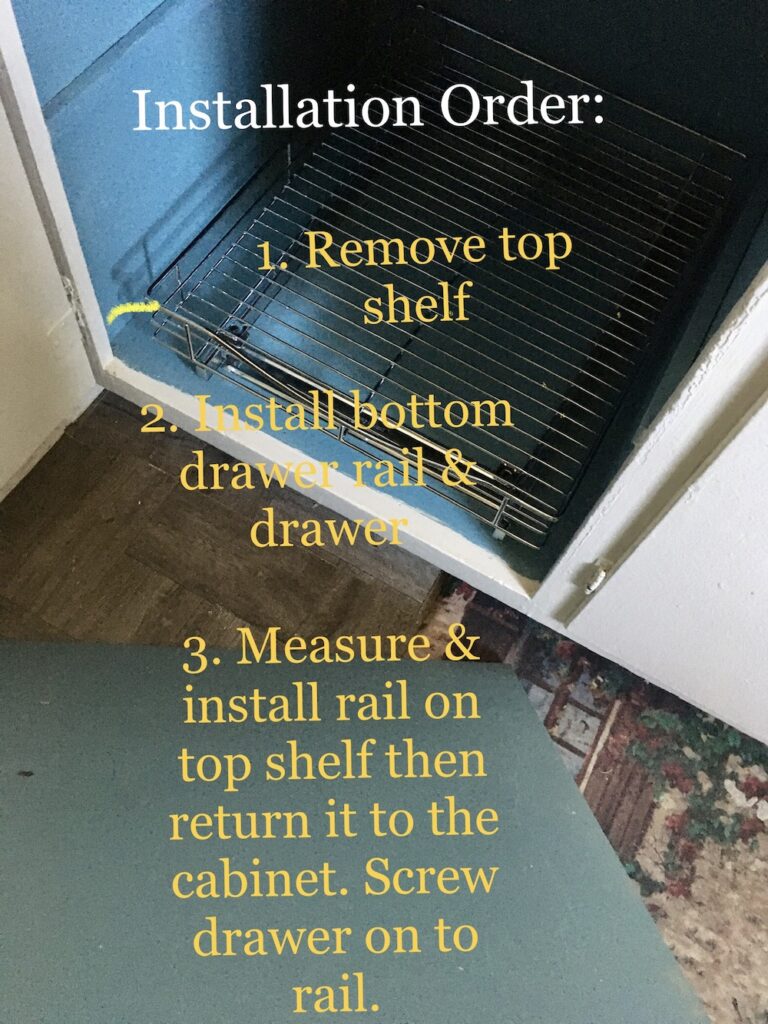correct order to install cabinet sliding drawer inserts